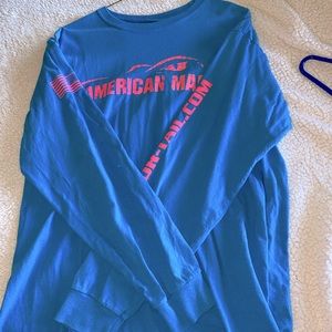 Gator tail, large, blue long sleeve tee